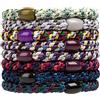 AXEN Elasitc Hair Tie for Women Girls, Cotton Bands Soft Woven Ponytail Holders for Thick Hair and Curly Hair, Mixed Colors 2