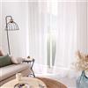 ED Enjoy Home - Tenda standard bianca 140 x 240 cm, 8 occhielli argentati, diametro 4 cm, 100% poliestere sabbiato, collezione sabbiata