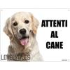 Lovelytiles GOLDEN RETRIEVER attenti al cane mod 1 TARGA cartello IN METALLO (20X30)