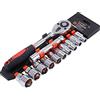KATSU Tools KATSU Set di Chiavi a Bussola 1/2 12 Pezzi, Metrica 10-24mm con Chiave a Cricchetto a Sgancio Rapido a 24 Denti e Barra di Prolunga da 5, Strumento di Riparazione Automatica