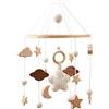 Promise Babe Mobile Baby Wind Chimes con Nuvole Luna Stelle Mobile fatto a mano in legno all'uncinetto Baby Girl Bed Bell Ciondolo da appendere per culla Baby Bed Star Moon Clouds Mobile Moon Stars