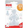 NUK Tettarelle in silicone, misura 0-6 mesi, latte addensato, taglia L, confezione da 2
