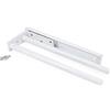 Emuca - Portasciugamani estraibile con 2 bracci, appendi asciugamani da bagno o cucina in alluminio colore bianco, lunghezza 310mm