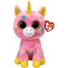 TY - Beanie Boos Peluche Fantasia Unicorno, Rosa, Pupazzo con occhioni Glitter, Corno e Zampine dorati, 28cm, TY37041