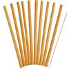 KitchenCraft Natural Elements Cannucce Riutilizzabili in Bambù, Set da 10 Pezzi con Scovolino, 19 cm
