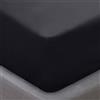 Sleepdown 5056242769309 Lenzuolo con Angoli Elasticizzati Morbido Tinta Unita, Caldo, Biancheria da Letto, Super King Size, Nero, Microfibra