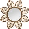 DRW Specchio da parete a forma di fiore in legno naturale 80 x 3 cm INT:35 cm