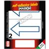 MARKIN Etichette adesive - in carta - permanenti - 115 x 70 mm - 2 et-fg - 10 fogli - simbolo freccia blu (alto) - bianco - Markin (unità vendita 1 pz.)