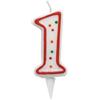 BIG PARTY Candelina Zuccherino - numero 1 - H 8.5 cm - Big Party (unità vendita 1 pz.)