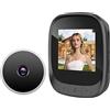 Leapiture 2,4 Pollici 0,3 MP Videocamera Campanello Intelligente Con Spioncino Smart Video Door Viewer Videocamera Per Sorveglianza Oculare Di Sicurezza Display 90 ° Grandangolare Per La Sicurezza Domest