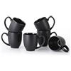 DOWAN Tazze da Caffè - 6 x 475 ml Tazze Colazione Grande - Set di Tazzine da Caffè - Tazze da The - Mug Tazza per Regali di Natale, Compleanno, Capodanno per Amici, Famiglia e Colleghi - Nero Opaco