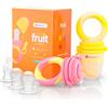 NatureBond Ciuccio per Frutta Neonati Alimenti NatureBond (2 Pezzi) - Gioco per Stimolare la Dentizione dei Bambini in Colori che Stimolano l'Appetito (Rosa e Aranciona)