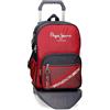 Pepe Jeans Clark Zaino Scuola Doppio Scomparto con Trolley Rosso 30x40x12 cm Poliestere 15,6L