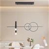 Eoodis Lampadario LED Moderno Nero Lampada a Sospensione Lineare 100cm Design Geometrico Creativo 40W Dimmerabile con Telecomando, Luce Regolabile per Tavolo da Pranzo, Soggiorno e Ufficio