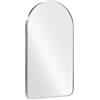 Navaris Specchio da Parete ad Arco - Specchio Semiovale 45 x 80 cm - Specchio Decorativo Camera Sala Soggiorno Bagno - Design Moderno Cornice Argento
