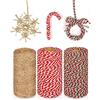 KAHEIGN 3Pz Natale Corde Di Iuta E Spago Di Cotone Rotoli, 984 Piedi Rosso Bianco Verde Corda Avvolgente Per Natale Artigianato Fai Da Te Regali Di Natale Regali Di Cottura
