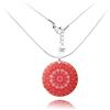 Dragon Porter Pendente con Ajustable Acciaio Inossidabile Collana Catena Rotondo o Ovale Mandala Design Boho; Gioielli per Donne (Stile 19 - Corallo Rosso)