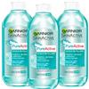 Garnier SkinActive PureActive Acqua Micellare Struccante Detergente per Pelli Miste con Imperfezioni Azione Purificante Senza Risciacquo Viso Occhi Labbra Formula Senza Profumo - 3 Flaconi da da 400ml