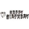 1 An De Plus Happy Birthday Cookie Cutter, Stainless Steel, Argento, 1,70 x 1,90 x 2,50 cm