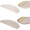 andiamo Luxor Living Tappetini per gradini Premium Volterra, Resistenti, Facili da Pulire, per Interni in Lana Vergine, Colore: Crema, Pezzi, 15-Teiliges Set