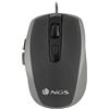 NGS TICK SILVER - Mouse Ottico 800/1600dpi con Cavo USB, Mouse per Computer o Laptop con 6 Pulsanti, Ergonomia Destrosi, Argentato e Nero
