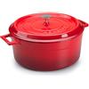 Pentole Agnelli COGHSRP10432R Linea Ghisa Slowcook Casseruola, 32 cm, 10.0 l, Rosso