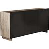 milani home Madia mobile 3 ante per sala da pranzo soggiorno camera da letto (Black)