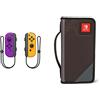Nintendo Controller Set da 2 Joystick, Viola Neon e Arancione Neon + Custodia Folio