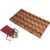 LOGOPLAY Hus, Bao, Kalaha, Mancala, Gioco di Pietre, Gioco di Gemme in Legno Di Samena Con Pietre Preziose (Marrone)