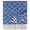 LINEN & COTTON Soffice Calda Coperta Copriletto Plaid Sofia con Frange - 100% Pura Lana Neozelandese, Blu (130 x 170 cm) per Sofa Divano Sedia Soggiorno Letto Viaggio Picnic Esterno Inverno Multiuso