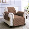 sevi's Copripoltrona 1 Posto con Braccioli - Copripoltrona Relax Reclinabile Impermeabile - Reversibile - Antigraffio Gatto - Antimacchia - OEKO-TEX - Copri Divano (1 Posto, Marrone Chiaro)