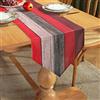 Hanrunsi Runner Tavolo Lino Colorato Striscia Rustico Retrò Fienile Legno Texture Rosso Arancione Grigio 40x140cm Juta Runner Tavolo per Tavolo da Pranzo Agriturismo Festa Picnic Gratis Decorazione Cucina