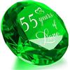 Movdyka Decorazione a forma di diamante smeraldo, in cristallo K9, idea regalo per lui e lei 55 anni matrimonio, romantica moglie, con scritta "55 years of love", coppie