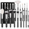 BEILI 20 pennelli da trucco professionali set di pennelli da trucco per capelli di capra naturali di alta qualità, sintetici, Kabuki, fondotinta, cipria, ventaglio, trucco, pennelli (nero)