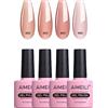 AIMEILI Smalto Semipermanente in Gel UV LED Soak Off per Unghie Colorati, Manicure Kit 4 x 10 ml Set Numero 22