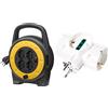Vimar 0P32702 Avvolgicavo 10A 4 Uscite Universali, Con Interruttore Di Protezione, 5 Metri & Ri.00316.B Adattatore Elettrico Multiplo Verticale, 3 Prese Universali Con Protezione Bambini Sicury