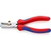 KNIPEX Pinza spelacavi con molla di apertura universale in confezione Self-service cromata con impugnature multicomponente 160 mm, 11 05 160 SB