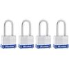 Master Lock 3QLF - Lucchetto in acciaio laminato con chiave, argento, 3,8 cm