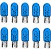 cyclingcolors Lampadina, T6.5 W2.2x5.2D, 12V, 1.7W, Blu, Confezione da 10