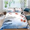 WQIZXCW Set Copripiumino Matrimoniale Stile Giapponese, Copri Piumino 240x220 cm con Cerniera e 2 Federe 50x80 cm, Set di Biancheria da Letto 3 Pezzi in Microfibra