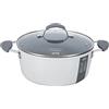 Fatto in Casa da Benedetta Casseruola Antiaderente (Ø 26 cm) in Alluminio 100% riciclabile con Coperchio in Vetro - Adatta anche per Induzione, Non contiene Metalli pesanti (Colore Grigio)