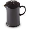 Le Creuset Coffee Press in gres vetrificato con Pressa in Acciaio Inox, 1 L, Nero Lucido, 91028200140000