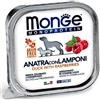 MONGE MONOPROTEICO CANE ADULTO UMIDO 150 G ANATRA E LAMPONI