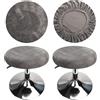HuaLiSiJi Copri Sgabello Rotondo Tessuto di Lusso Diametro 30-40cm, Elastico Antirughe Lavabile e Antipolvere (2 Pezzi Grigio)