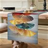 ETOLISHOP Runner da Tavola Moderno Ottanio Verdi Oro Ginkgo Decor Agriturismo Lino Tovaglia Rettangolare 40x140cm - Decorazione per Feste Cucina Picnic