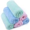 Polyte - asciugamano per neonato in microfibra premium anti-pelucchi - ipoallergenico - blu, rosa, verde - 25 x 25 cm - 6 pezzi