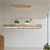 minifair Lampada a sospensione a led in legno, lampada a sospensione rustica in legno dimmerabile per tavolo da pranzo, altezza regolabile, 40W, 100 CM