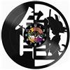 Generico Orologio da Parete in Vinile anime per gli amanti del geere/stile dragonball (2.0) (Logo Vinaceo, Barocco Nero)