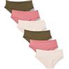 Amazon Essentials Slip in Cotone (Disponibili in Taglie Forti) Donna, Pacco da 6, Malva/Rosato/Verde Kaki Scuro, XXL Plus
