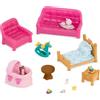 Li'l Woodzeez - Set di 23 giocattoli con mobili e accessori per il soggiorno, giocattoli in miniatura e set per bambini dai 3 anni in su.